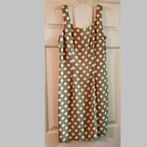 Sleeveless Taupe Polka Dot Dress size 6